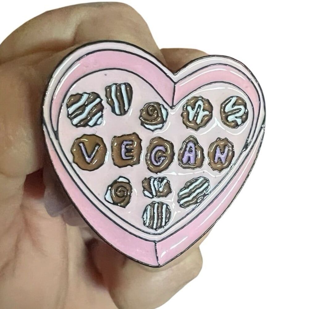 Box of Chocolates Heart Shaped Vegan Enamel Pin